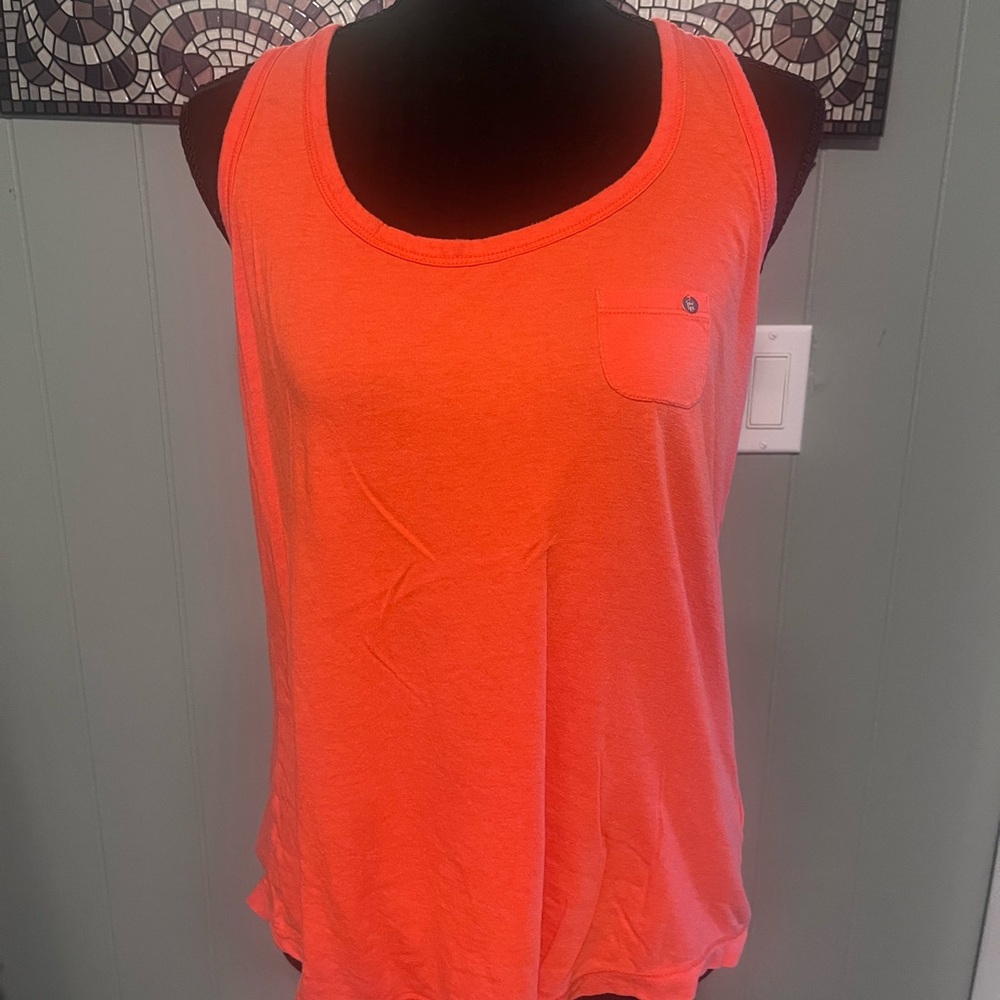 Tommy Hilfiger Womens Orange Razorback Tank Top Cotton Size Medium